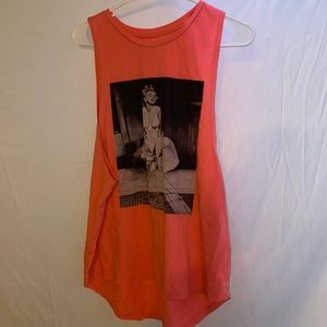 Pink Marilyn Monroe cutoff tank